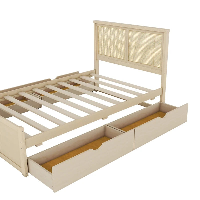 Full Size Wood Storage Platform Bed