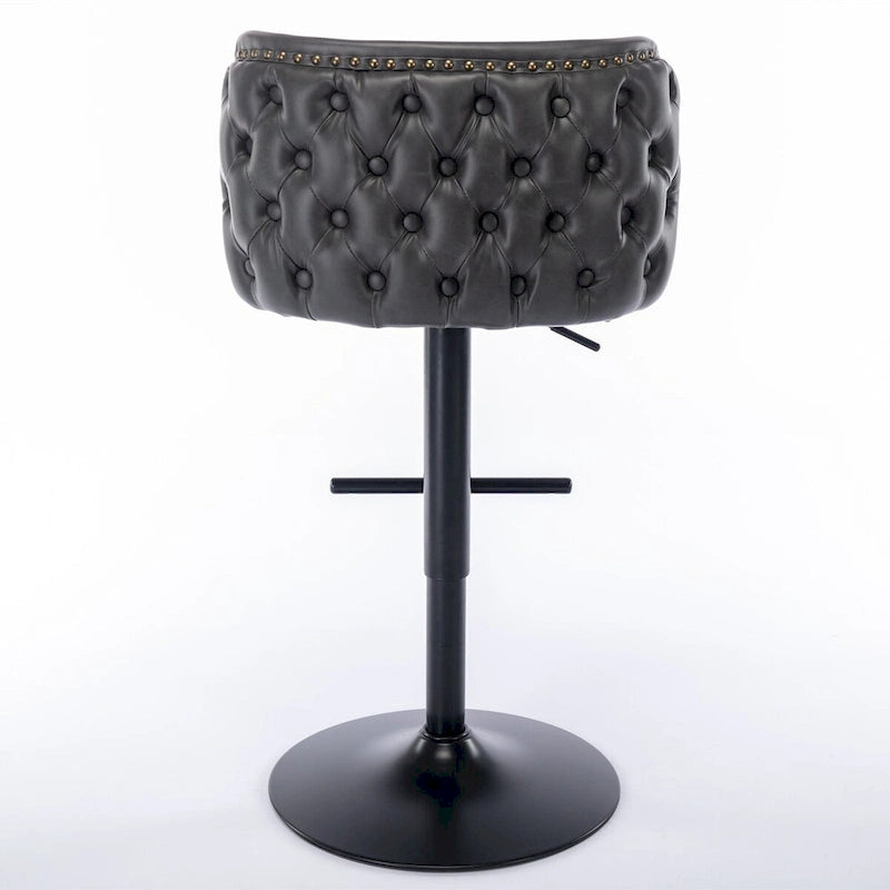 Modern Upholstered Bar Stools with the whole Back Tufted Swivel Barstools Adjusatble Seat Height