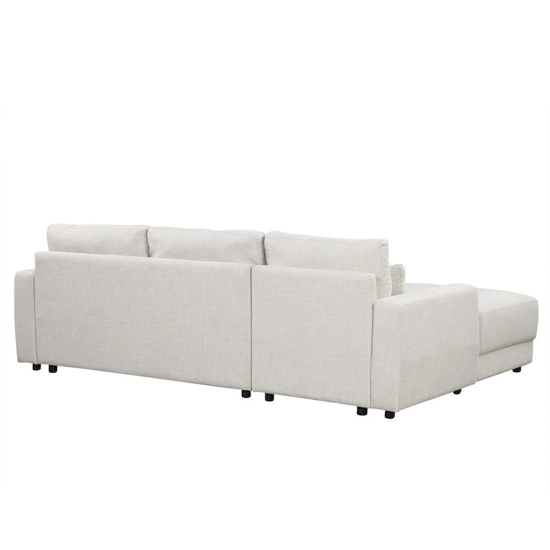 L-shaped Modular Sectional Sofa with Removable Back Cushions and 3 Pillows