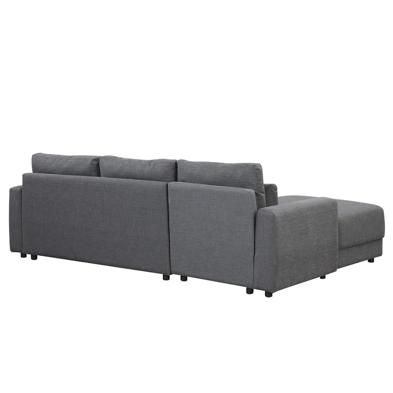 L-shaped Modular Sectional Sofa with Removable Back Cushions and 3 Pillows