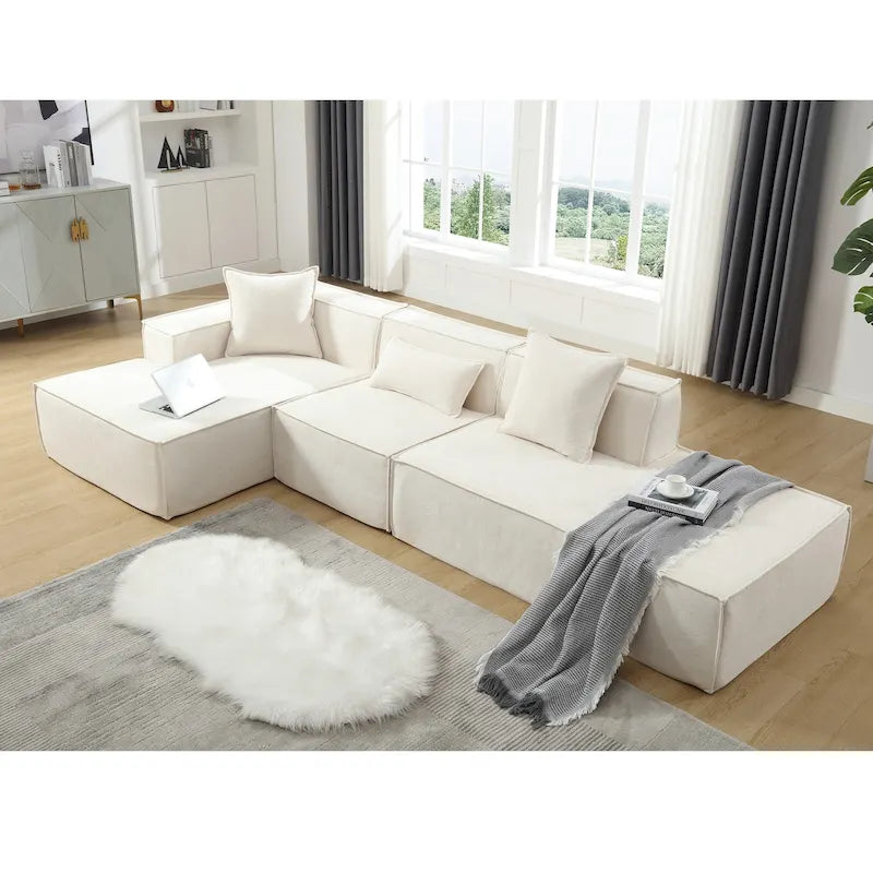 Modern Minimalist Modular Combination L-shaped Sofa Set,Free Installation Sofa