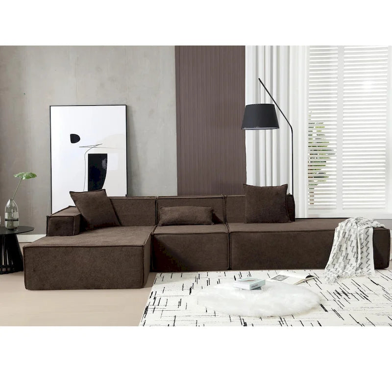 Modern Minimalist Modular Combination L-shaped Sofa Set,Free Installation Sofa