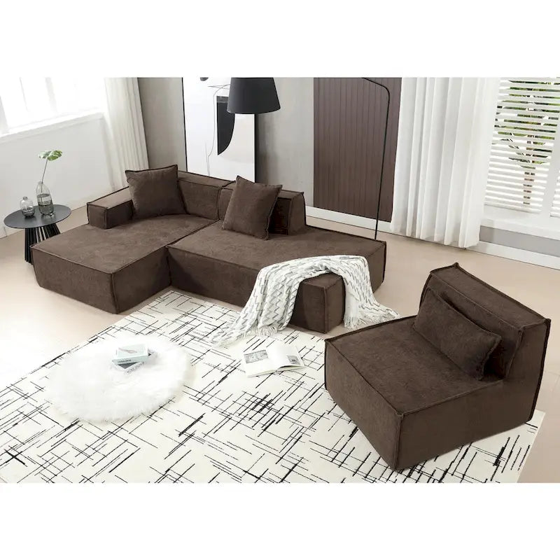Modern Minimalist Modular Combination L-shaped Sofa Set,Free Installation Sofa