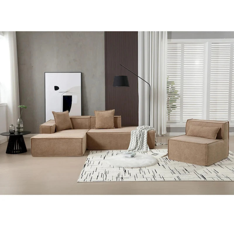 Modern Minimalist Modular Combination L-shaped Sofa Set,Free Installation Sofa