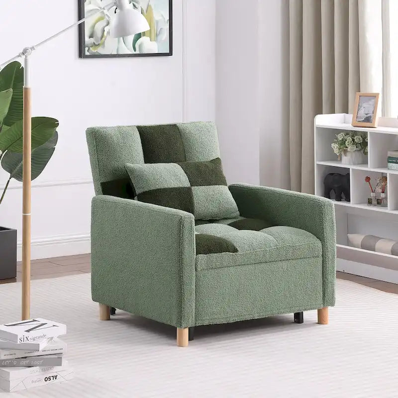 Convertible Sleeper Sofa Chair Bed, Adjustable Chair with Pillow, Multi-Functional Sleeper Chair