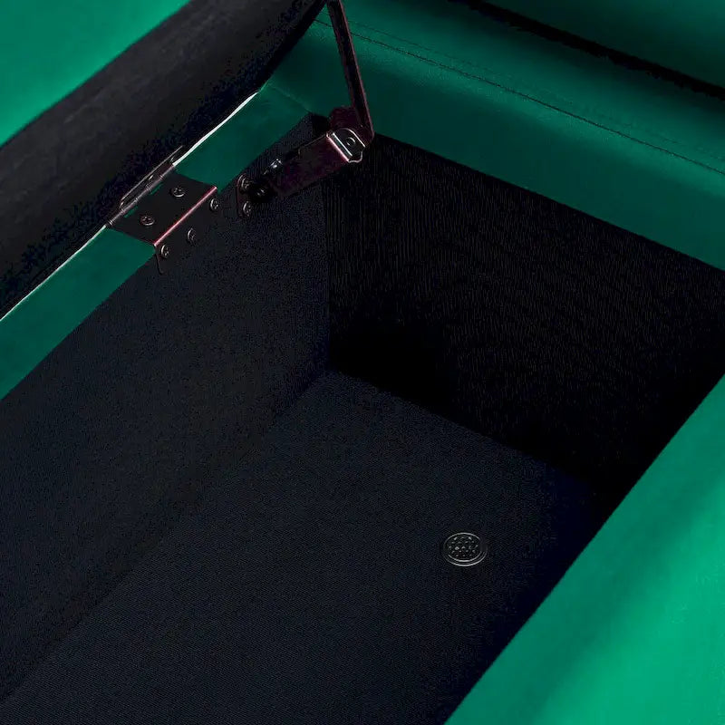 GEITIN Upholstered Velvet Storage Bench with Cylindrical Arms