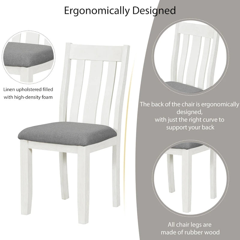 7-Piece Dining Table Set with Extendable Table and 6 Upholstered Chairs