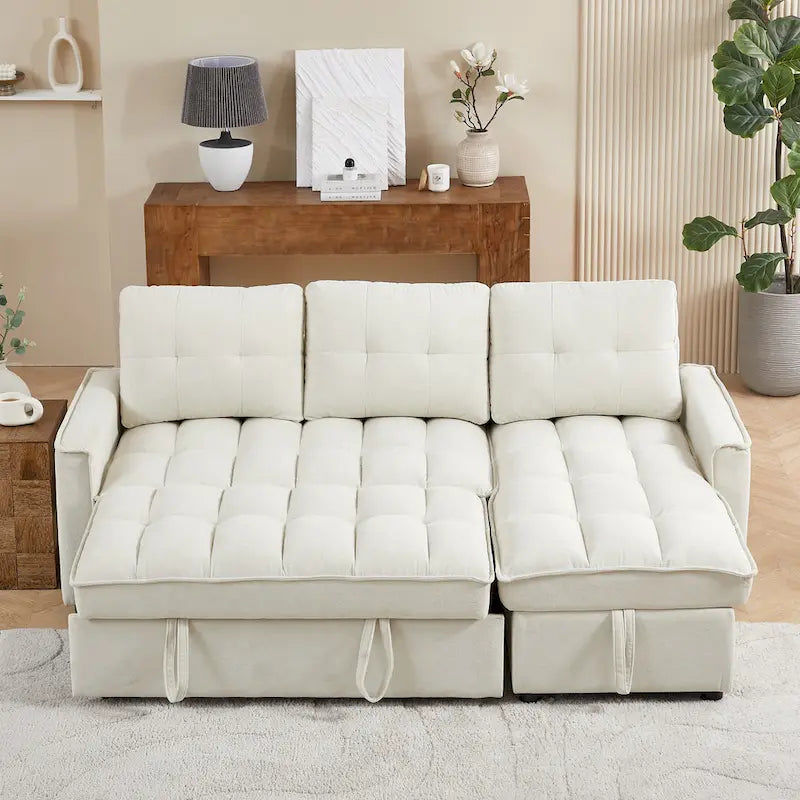 L-Shaped Sectional Sofa with Reclining Storage
