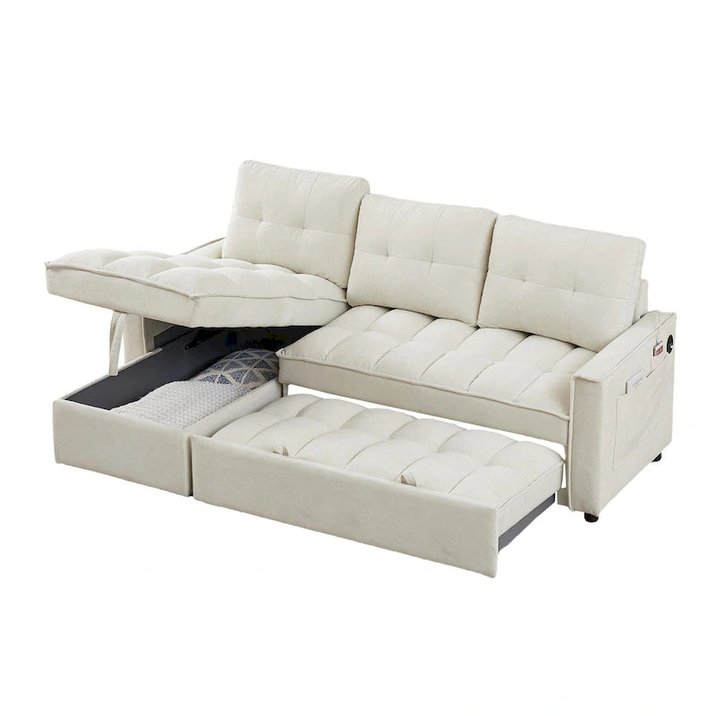 L-Shaped Sectional Sofa with Reclining Storage