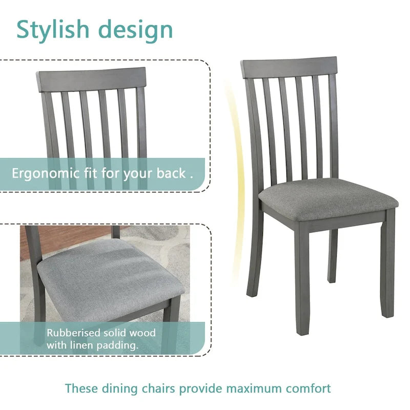 Wooden Dining Rectangular Table set for 4,Kitchen Dining Table for Small Space,Walnut