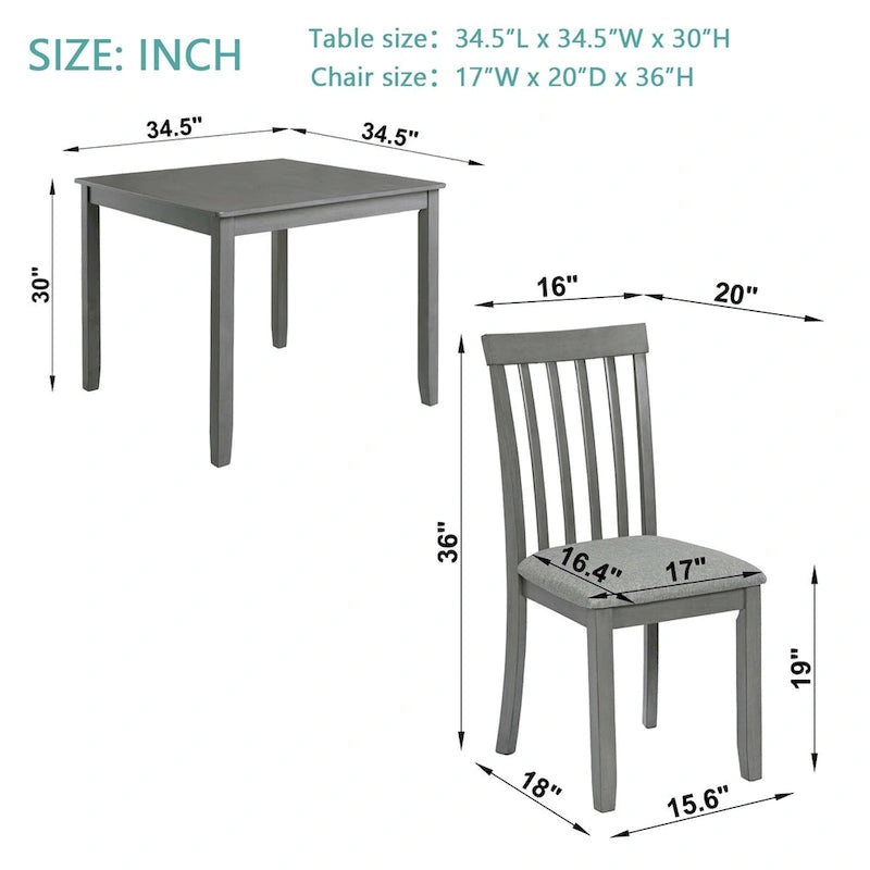 Wooden Dining Rectangular Table set for 4,Kitchen Dining Table for Small Space,Walnut