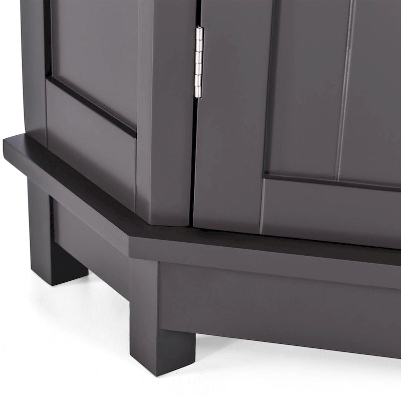 Bathroom Cabinet Triangle Corner Storage Cabinet with Shelf Modern Style - 17.5 L x 17.5 W x 31.4 H