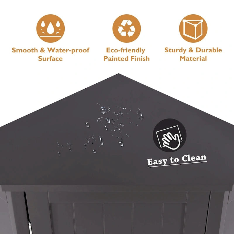 Bathroom Cabinet Triangle Corner Storage Cabinet with Shelf Modern Style - 17.5 L x 17.5 W x 31.4 H