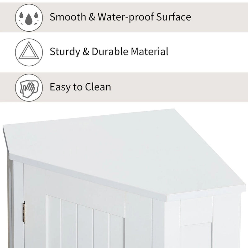 Bathroom Cabinet Triangle Corner Storage Cabinet with Shelf Modern Style - 17.5 L x 17.5 W x 31.4 H