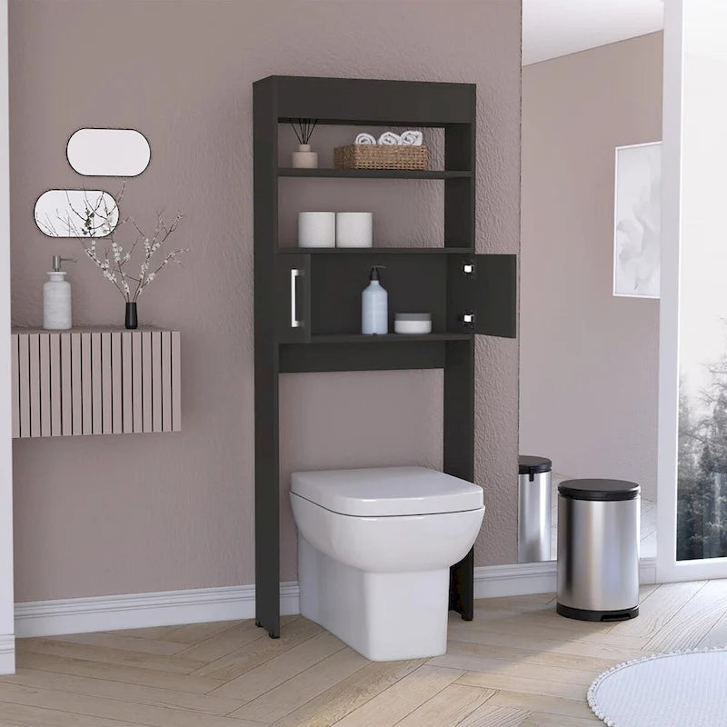 Madrid Over The Toilet Storage Cabinet Organizer With Doors and Shelves
