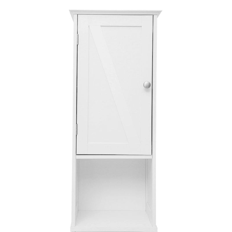 Farmhouse Freestanding Linen Tower with Shelves, Drawer, and Doors